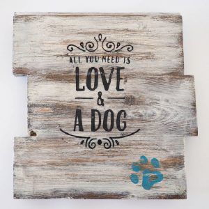 Cuadro “all you need is love & a dog”