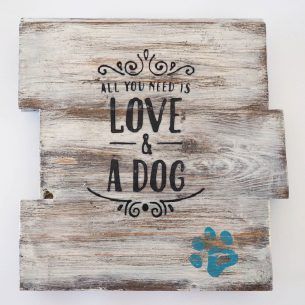 Cuadro “all you need is love & a dog”