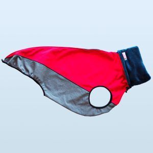 Impermeable softshell rojo y gris