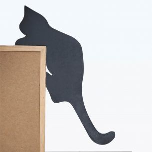 Silhouette de chat drôle sur gris