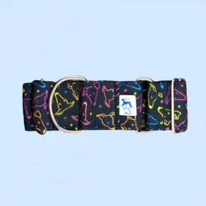 Collar martingale negro Caralápiz para galgos